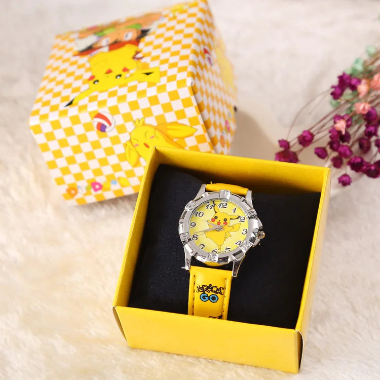 Pocket Monster Pikachu Fashion Cosplay Watch Creative Boys Girls Children's Anime Cartoon Birthday Gifts with Box