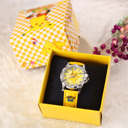 Pocket Monster Pikachu Fashion Cosplay Watch Creative Boys Girls Children's Anime Cartoon Birthday Gifts with Box