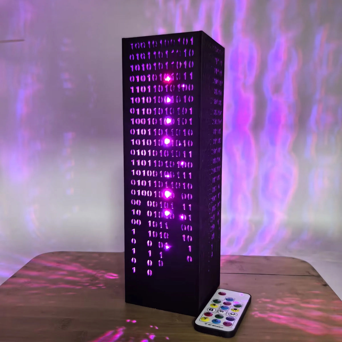 Green Hieroglyphs Numbers Vertical Lines Mathematics | Desk Cyberpunk Night Lamp | Sci-Fi LED Futuristic Lamp