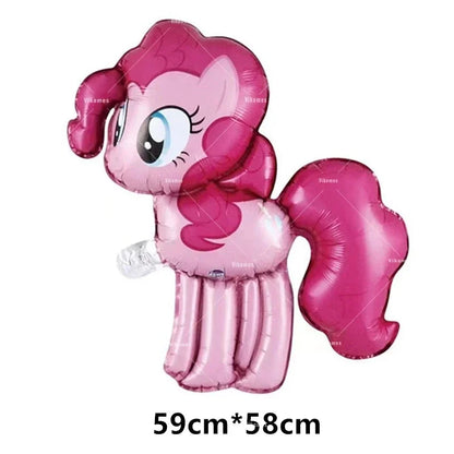 My Little Ponyed Foil Balloon Happy Birthday Latex Ballon Banner Party Decoration Cake Topper Supplies Backdrop Disposable Toy