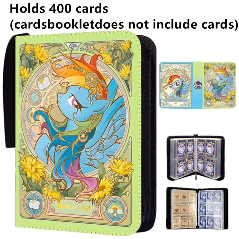 My Little Pony 400pcs/900pcs Card Album Book Folder 4/9 Card Slots Collections Zipper Double Pocket Zipper Card Binder Holder