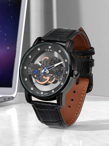 TOMI New Popular Watch Luxury Casual Men's and Women's Watch Hollow Diamond Quartz Watch