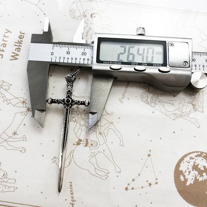 Pendant Sword With Crown Skull Knight Window New Fine Jewelry Europe Style 925 Sterling Silver Protection Gift For Women Men