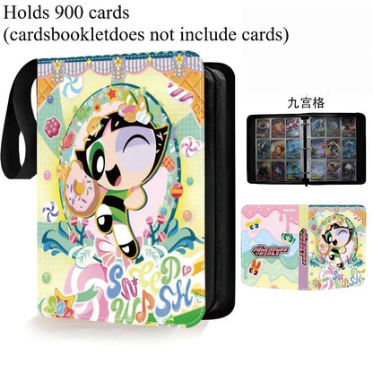 Powerpuff Girls Trading Card Binder Album High Capacity PU Leather Holder