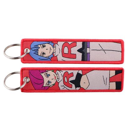 Anime Cute Animal Jet Tag Embroidery Keys Tag Women Keyring Cartoon Car Keys Fashion Jewelry Accessories Kids Gifts 1PCS