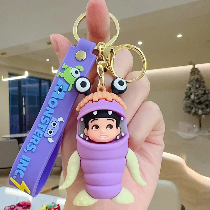 Anime Monsters, Inc Themed Keychain Fashion Silicone Dolls Bag Pendant Car Key Accessories Students Give Each Other Small Gifts