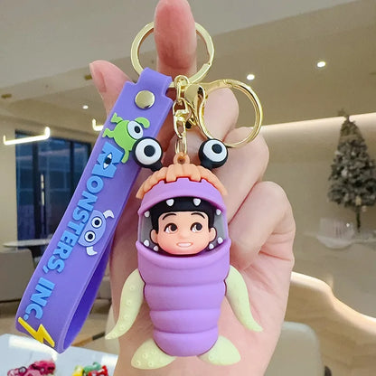 Anime Monsters, Inc Themed Keychain Fashion Silicone Dolls Bag Pendant Car Key Accessories Students Give Each Other Small Gifts