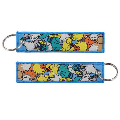Anime Cute Animal Jet Tag Embroidery Keys Tag Women Keyring Cartoon Car Keys Fashion Jewelry Accessories Kids Gifts 1PCS