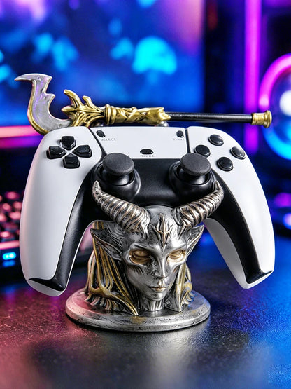 New Gothic Horned Demon Controller Holder Universal Fit Ps Xbox Switch Gamepad Resin Stand Gaming Desktop Decor Ornament