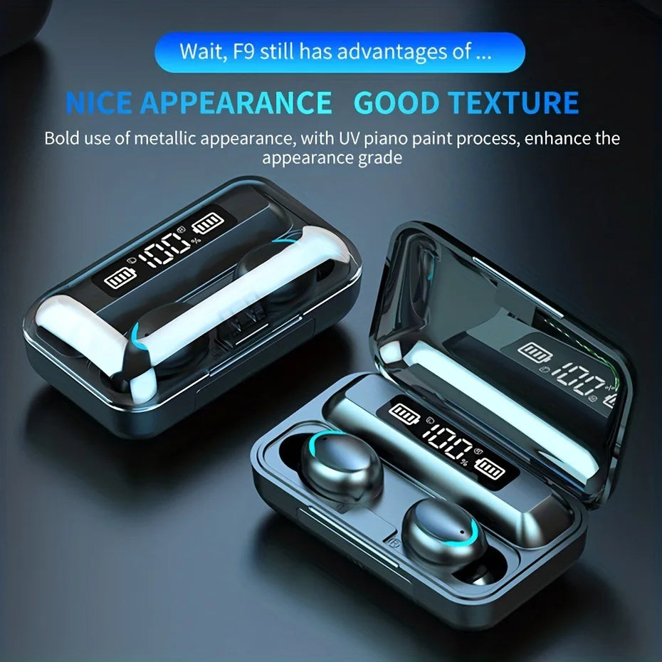 Sports Waterproof Wireless Earbuds, TWS, Bluetooth 5.3, Hi-Fi Stereo Sound, Built-in Mic