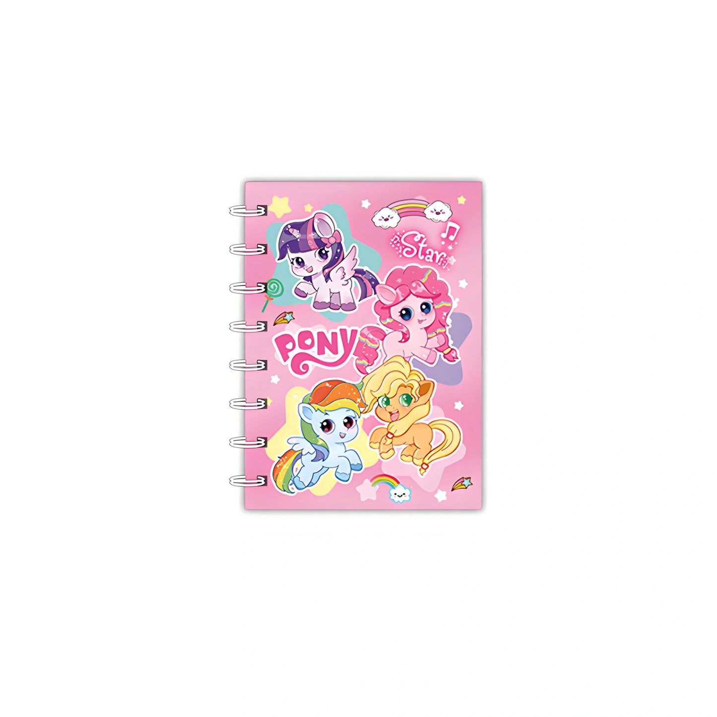 1 Pc Gold Stamping Coil Notebook - Kawaii Anime Cartoon Diary & Planner | Aesthetic Wire-Bound Journal for School & Office
