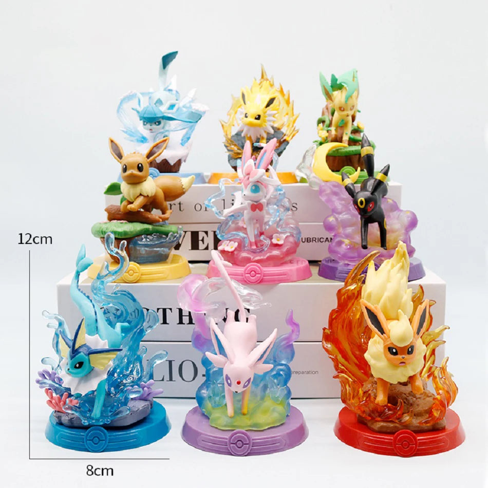 8 style Pok é mon Action Doll Pikachu Adventure Eevee Blind Box Anime Model Desktop Decorations Pok é mon Toys Boy Birthday Gift