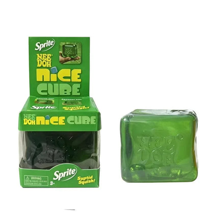 Schylling Needoh Nice Ice Baby 4 Pack Teenie Cube Fidget Relief Sensory Toy Cola Sprite Cube Squish Toy Maltose Non-toxic Gift