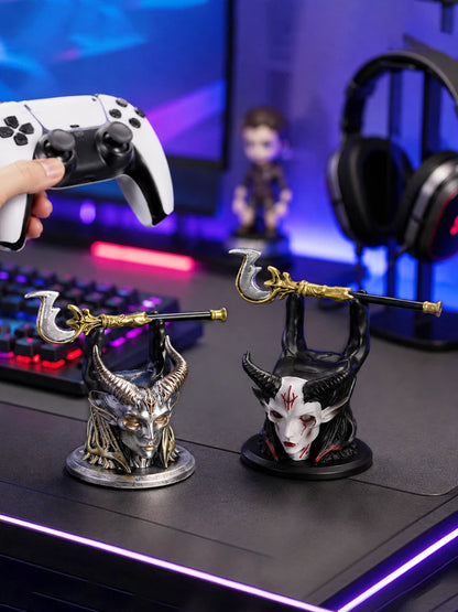 New Gothic Horned Demon Controller Holder Universal Fit Ps Xbox Switch Gamepad Resin Stand Gaming Desktop Decor Ornament