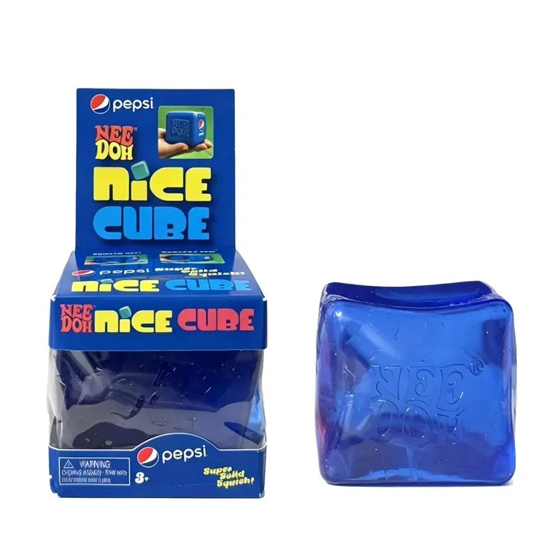 Schylling Needoh Nice Ice Baby 4 Pack Teenie Cube Fidget Relief Sensory Toy Cola Sprite Cube Squish Toy Maltose Non-toxic Gift