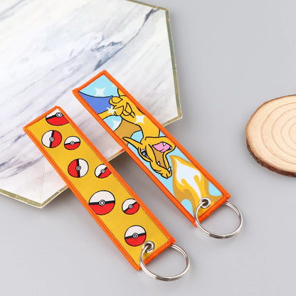 Anime Cute Animal Jet Tag Embroidery Keys Tag Women Keyring Cartoon Car Keys Fashion Jewelry Accessories Kids Gifts 1PCS