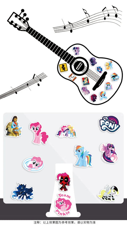 50Pcs Pony Stickers Cute Cartoon Stickers Mobile Phone Cup Notebook Waterproof Decorative Hand Account Stickers