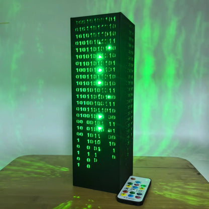 Green Hieroglyphs Numbers Vertical Lines Mathematics | Desk Cyberpunk Night Lamp | Sci-Fi LED Futuristic Lamp