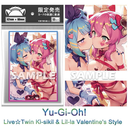 60PCS Yugioh Live☆Twin Ki-sikil & Lil-la Valentine's Style Card Sleeves Yu-Gi-Oh! TCG OCG Trading Cards Shine Protector Case