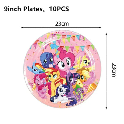 My Little Ponyed Foil Balloon Happy Birthday Latex Ballon Banner Party Decoration Cake Topper Supplies Backdrop Disposable Toy