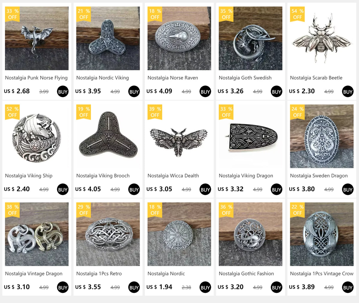 Nostalgia 1Pcs Retro Sweden Norse Viking Brooches Badge Suit Shirt Clothing Jewelry Brosch Talisman