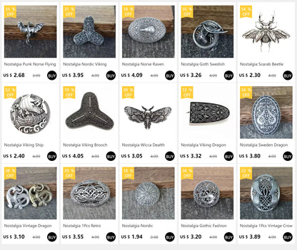 Nostalgia 1Pcs Retro Sweden Norse Viking Brooches Badge Suit Shirt Clothing Jewelry Brosch Talisman