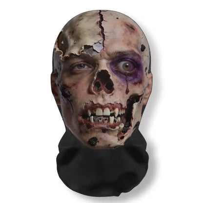 Realistic 3D Horror Skull Zombie Full Face Mask Breathable Mesh Headgear Cosplay Prop for Halloween Party Prank Carnival Costume
