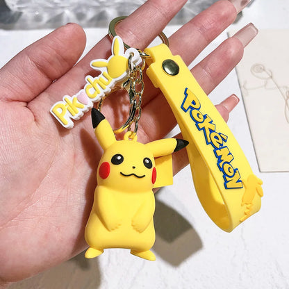 Pokemon Keychain Cute Pikachu Pocket Monsters Doll Schoolbag Pendant Desktop Souvenirs Decoration Keyring Gift for Fans