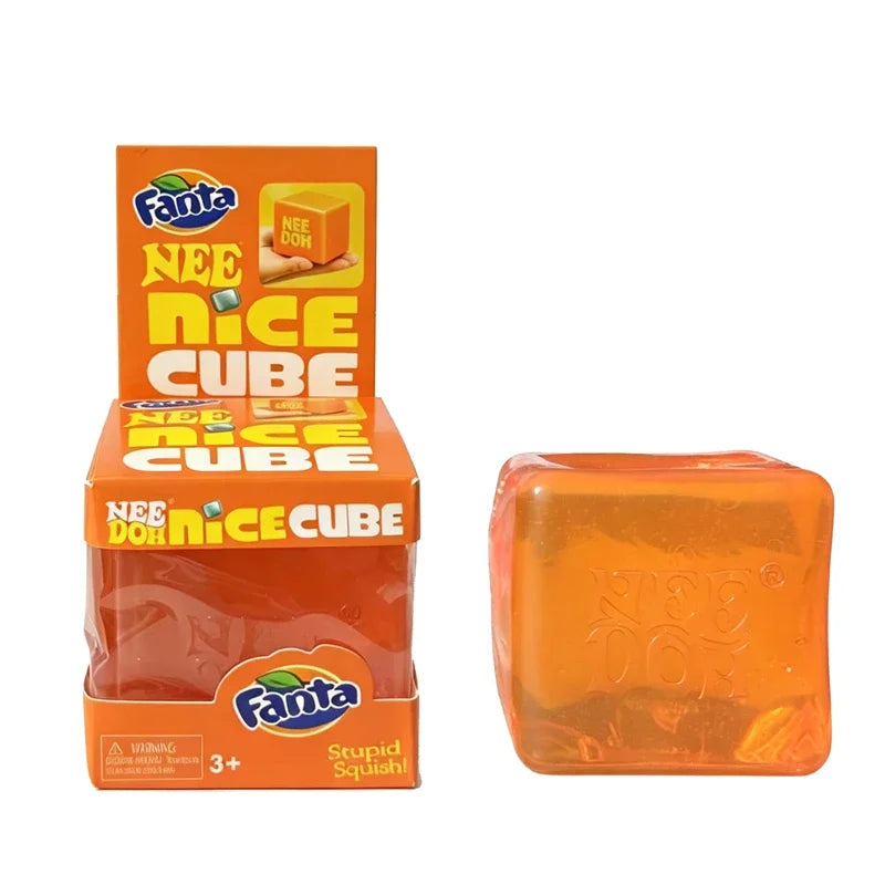 Schylling Needoh Nice Ice Baby 4 Pack Teenie Cube Fidget Relief Sensory Toy Cola Sprite Cube Squish Toy Maltose Non-toxic Gift