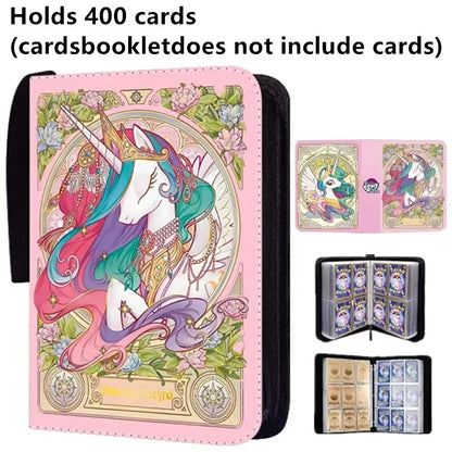My Little Pony 400pcs/900pcs Card Album Book Folder 4/9 Card Slots Collections Zipper Double Pocket Zipper Card Binder Holder
