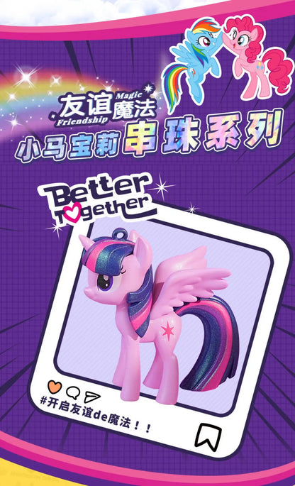 Authentic Pony Polaroid Keychain Girls Cute Cartoon Twilight Sparkle Doll Key Chain Pendant Year of The Horse Mascot