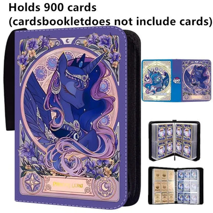 My Little Pony 400pcs/900pcs Card Album Book Folder 4/9 Card Slots Collections Zipper Double Pocket Zipper Card Binder Holder