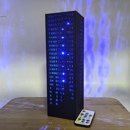 Green Hieroglyphs Numbers Vertical Lines Mathematics | Desk Cyberpunk Night Lamp | Sci-Fi LED Futuristic Lamp
