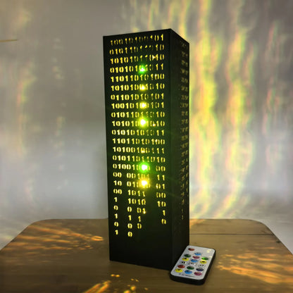 Green Hieroglyphs Numbers Vertical Lines Mathematics | Desk Cyberpunk Night Lamp | Sci-Fi LED Futuristic Lamp