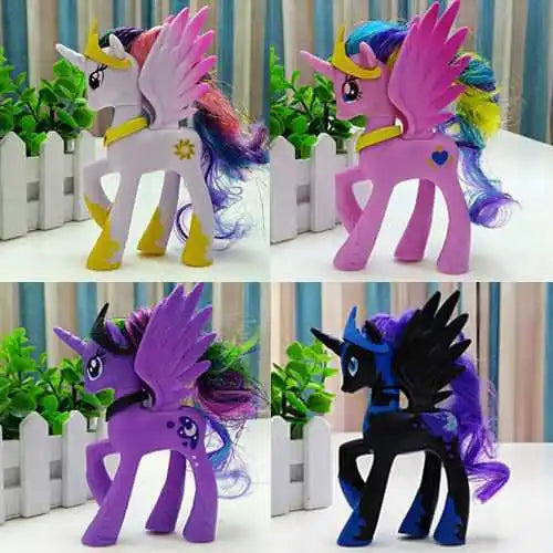 My Little Pony Toy Set Fluttershy Rainbow Dash Twilight Sparkle Princess Cadence Luna Hand Gift
