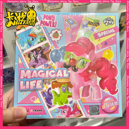 Original KAYOU My Little Pony Mini Scene Vol.1 Magical Home Pinkie Pie Rainbow Dash Decoration Blind Box Rarity Toys Gifts