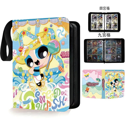 Powerpuff Girls Card Organizer 400/900 Cards Pack with 4/9 Card Slots Zippered Double Pockets Anime Merchandise Gift
