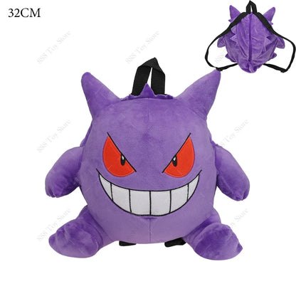 Pokemon Plush Backpack Anime Gengar Charizard Piplup Eevee Mimikyu Soft Stuffed Schoolbag Shoulder Bag Toy for Kids