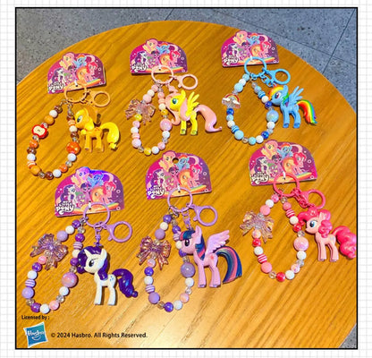 Authentic Pony Polaroid Keychain Girls Cute Cartoon Twilight Sparkle Doll Key Chain Pendant Year of The Horse Mascot