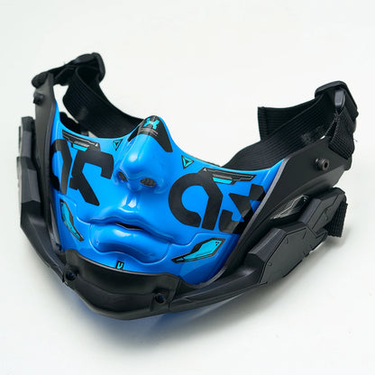 14Color Cyberpunk Half Face Mask Mecha Style Halloween Cosplay Mask Adjustable Strap Breathable Comfort Party Costume Face Cover