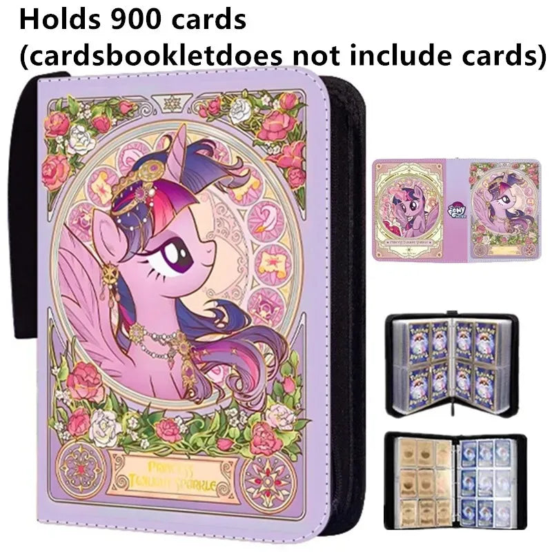 My Little Pony 400pcs/900pcs Card Album Book Folder 4/9 Card Slots Collections Zipper Double Pocket Zipper Card Binder Holder