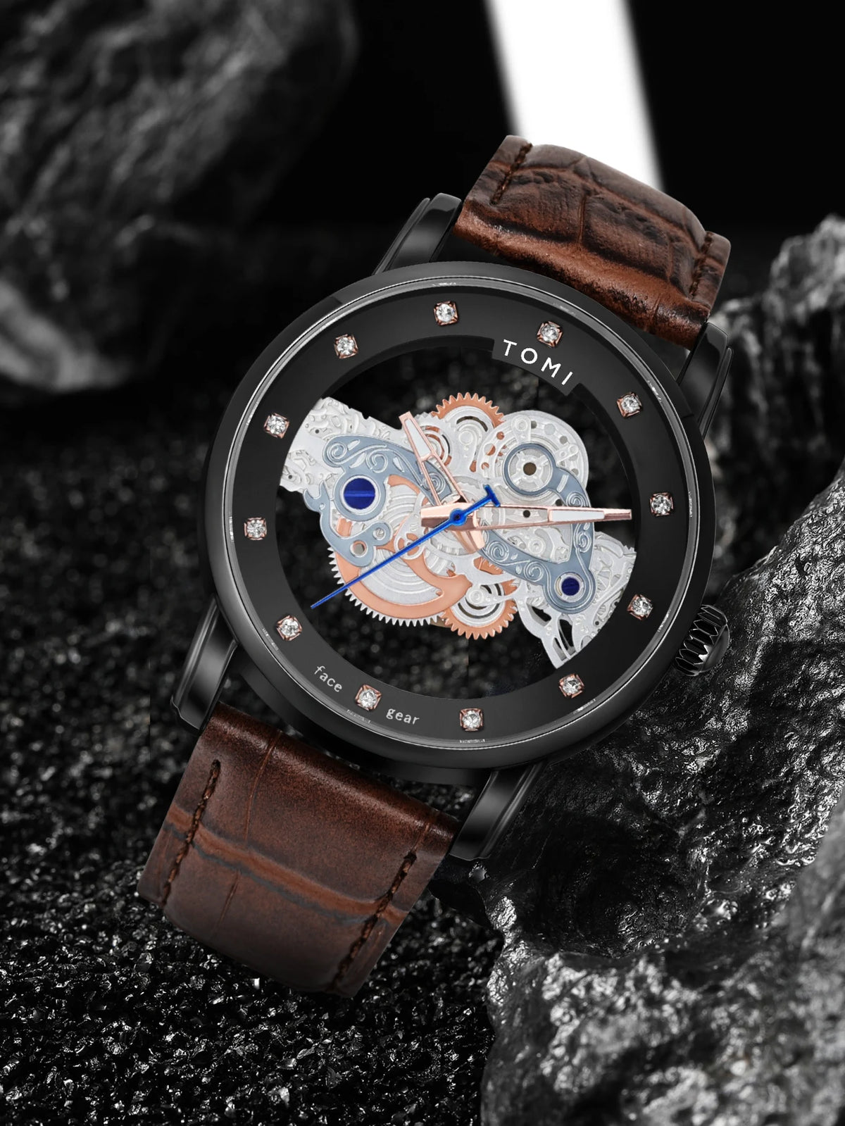 TOMI New Popular Watch Luxury Casual Men's and Women's Watch Hollow Diamond Quartz Watch