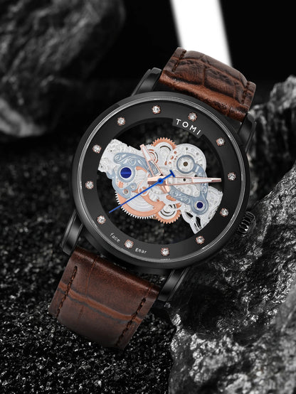 TOMI New Popular Watch Luxury Casual Men's and Women's Watch Hollow Diamond Quartz Watch