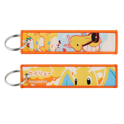 Anime Cute Animal Jet Tag Embroidery Keys Tag Women Keyring Cartoon Car Keys Fashion Jewelry Accessories Kids Gifts 1PCS
