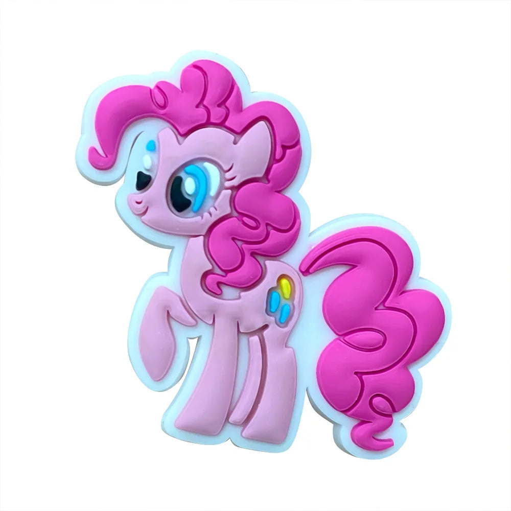 12pcs My Little Pony Shoe Charms PVC DIY Shoes Decoration Bracelet Wristband Sandal Buckle Sandal Shoe Accessories Kids Gifts