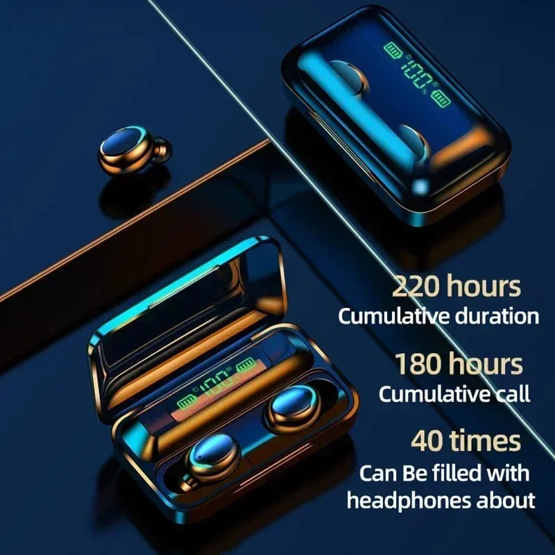 Sports Waterproof Wireless Earbuds, TWS, Bluetooth 5.3, Hi-Fi Stereo Sound, Built-in Mic