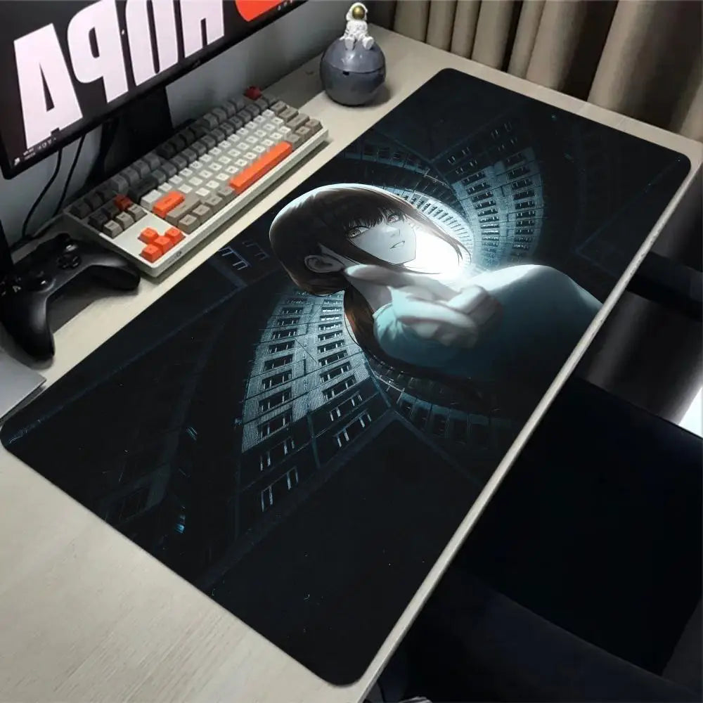 Chainsaw Man Anime Large Mousepad Anti-slip Rubber Mouse Mat Computer Gamer Desk Mat Stitched Edge Large Gaming Mousepad
