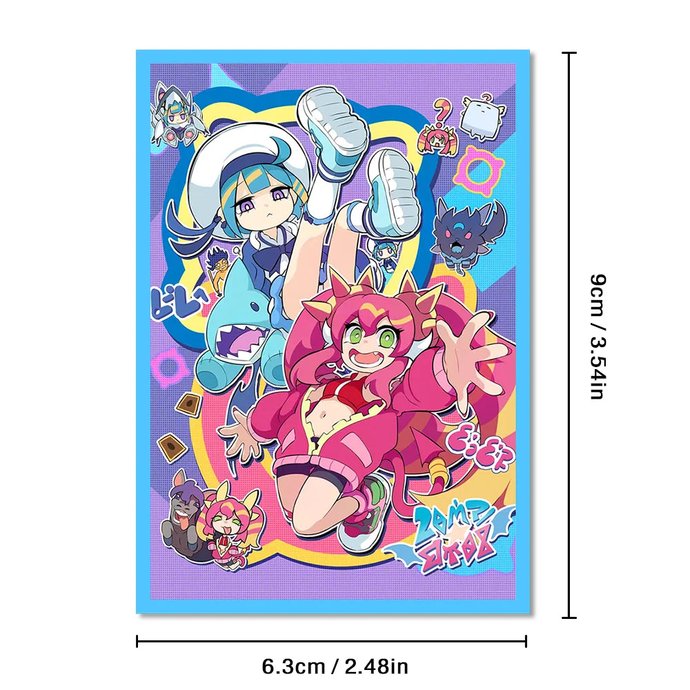 50PCS 63×90mm High-Quality Flashing Anime Card Sleeves for YGO/TCG Top Loading Board Game Card Protector Card Cover