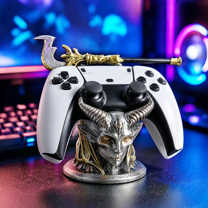 New Gothic Horned Demon Controller Holder Universal Fit Ps Xbox Switch Gamepad Resin Stand Gaming Desktop Decor Ornament