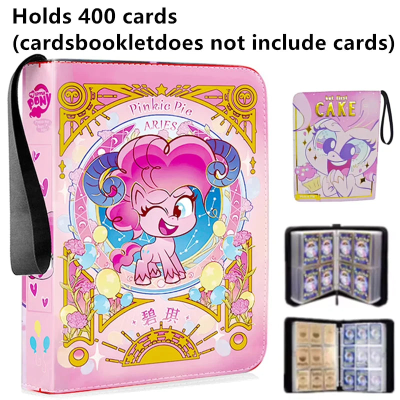 My Little Pony 400pcs/900pcs Card Album Book Folder 4/9 Card Slots Collections Zipper Double Pocket Zipper Card Binder Holder